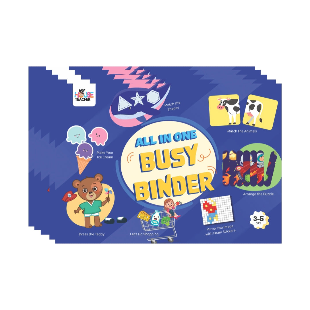 All in One Busy Binder for 3 to 5 years with logical brainy activities - Pack of 5