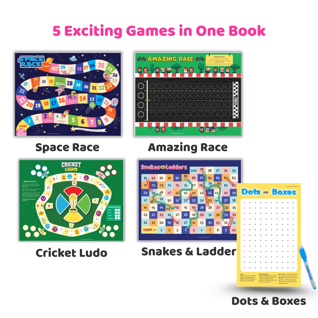 5-in-1 Portable Board Game Book