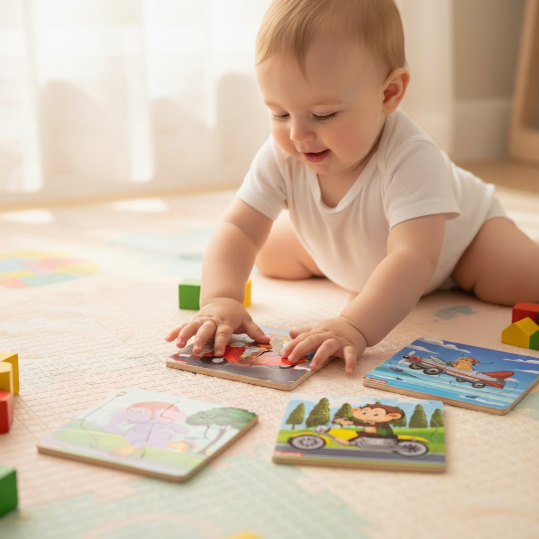 Wooden Jigsaw Puzzle Board for Kids (Set of 5)