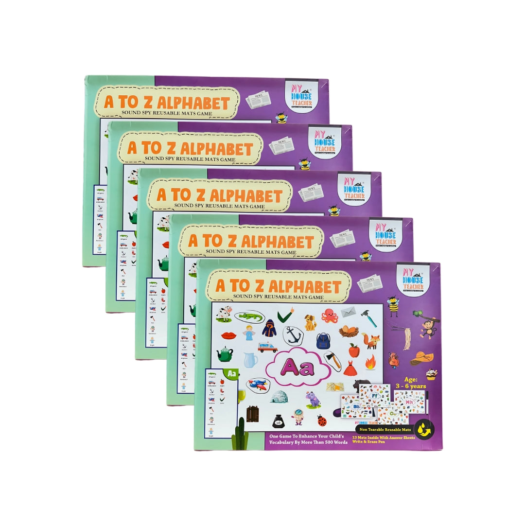 Alphabet A to Z Picture Search Activity with 26 Reusable Mats - Pack of 5