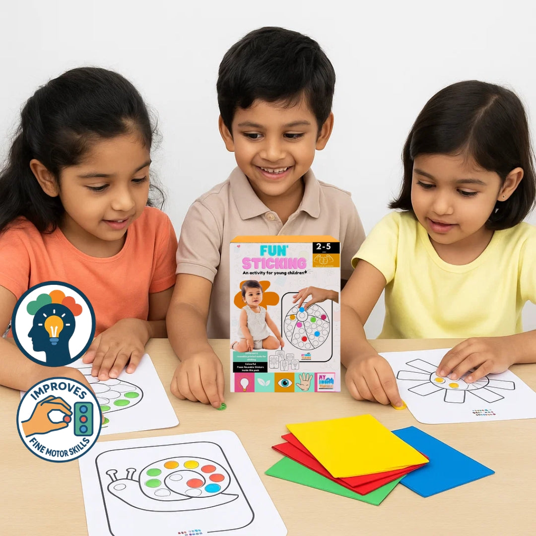 Fun Sticking Activity Box With Foam Stickers (Reusable)