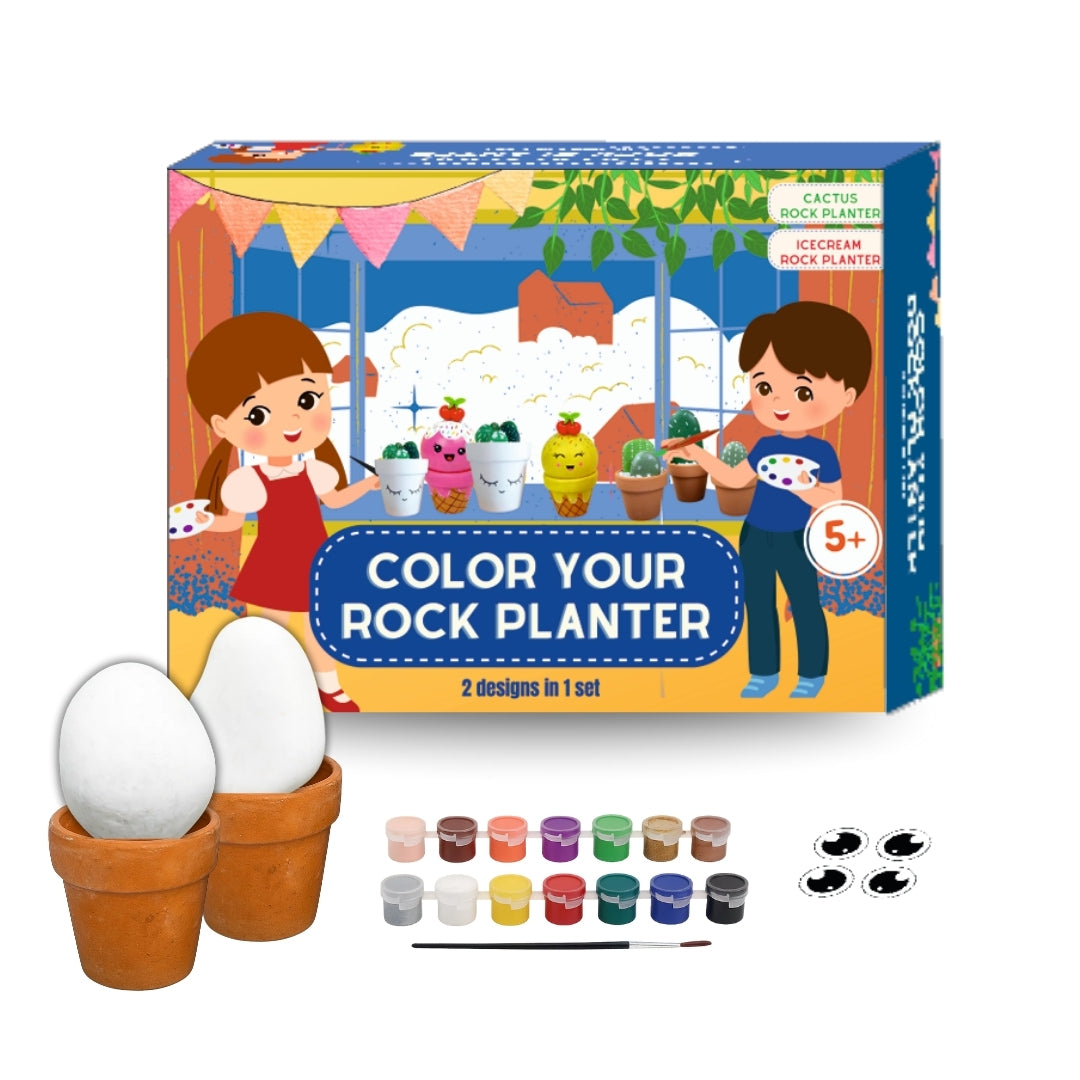 Color Your Own Rock Planter Activity