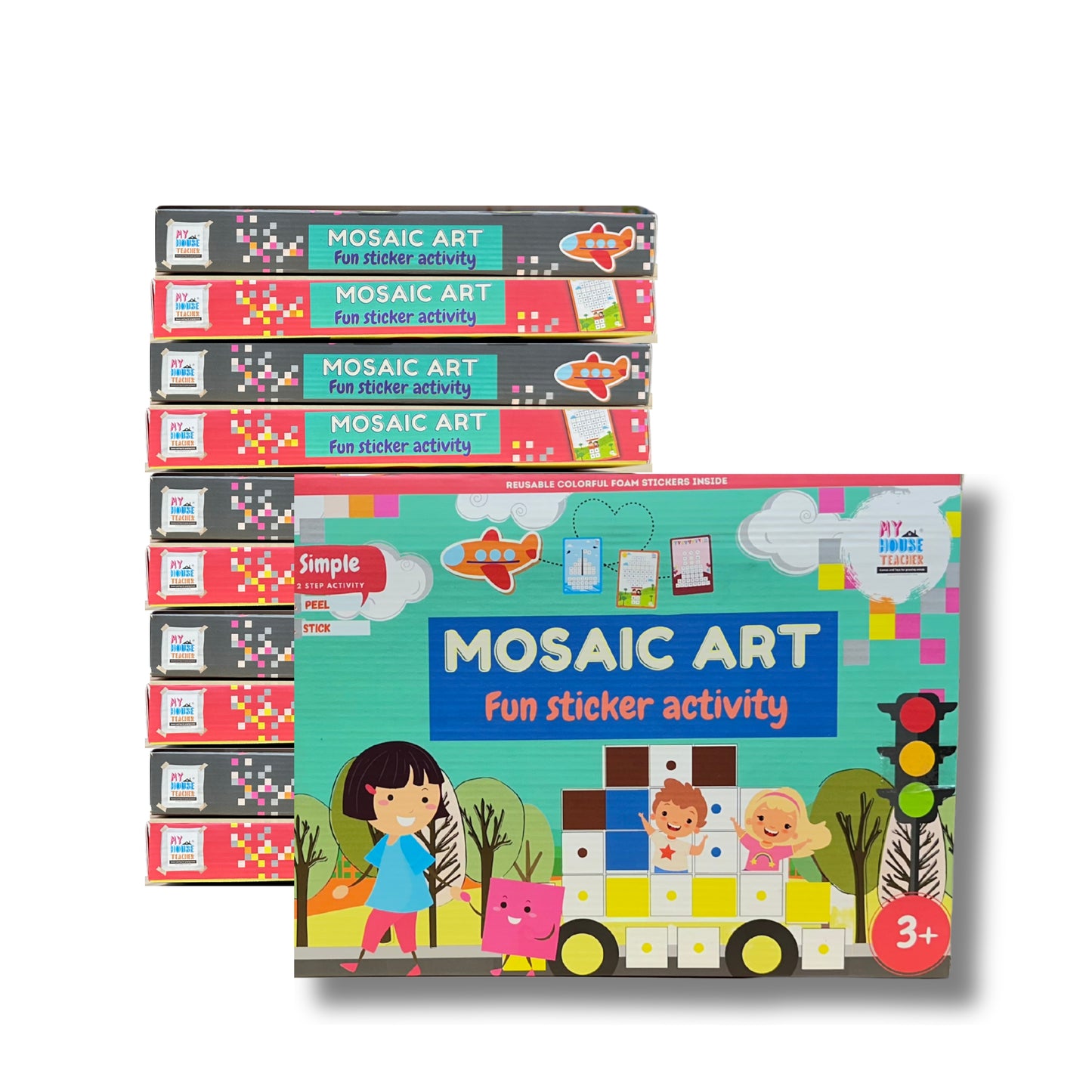 Mosaic Art Sticker Jumbo Activity - Pack of 10
