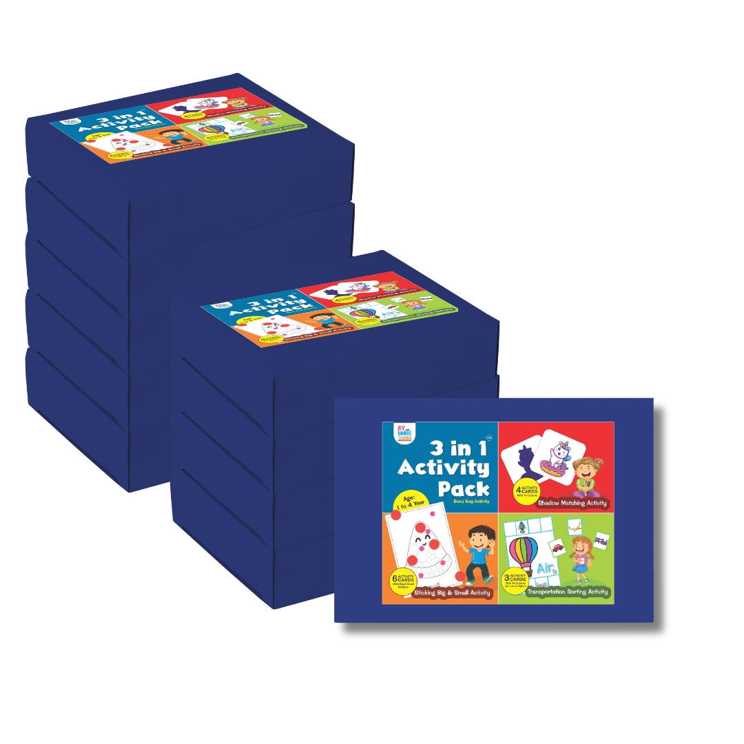 3 in 1 Activity Set For Toddlers - Shadow Matching, Sticking and Transport Sorting Skills- Pack Of 10