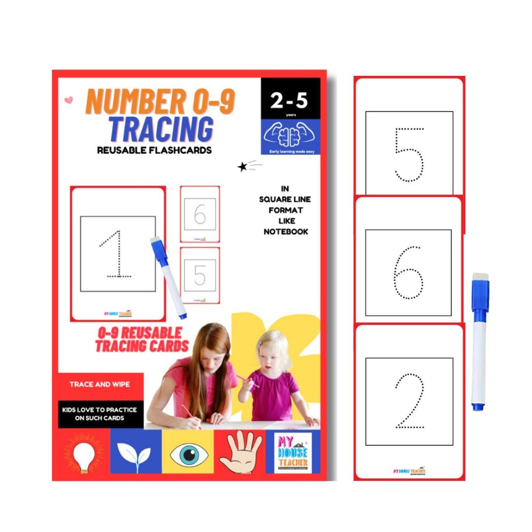 Numbers 0-9 Tracing Reusable Flashcards
