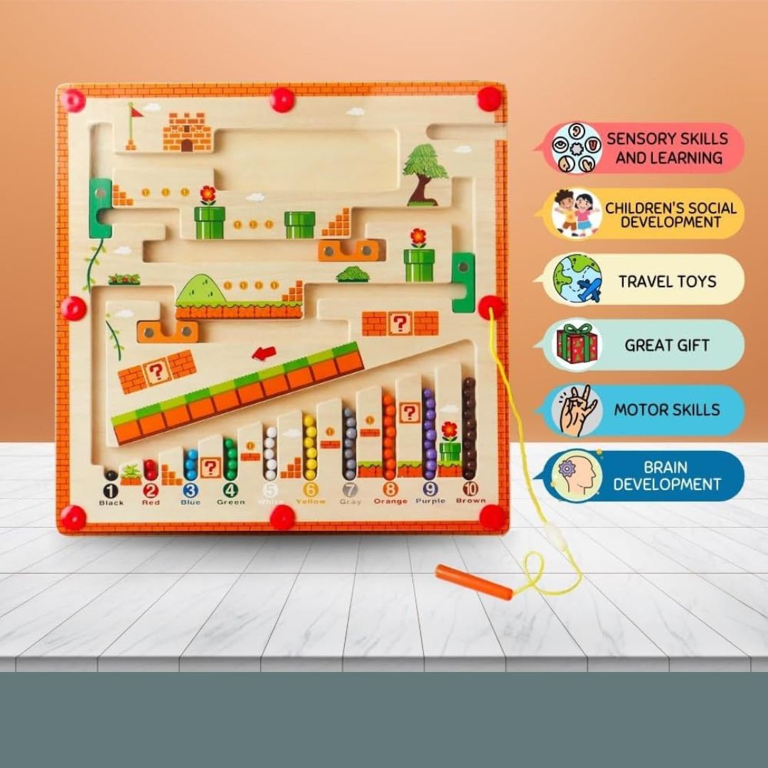 Fun Magnetic Maze Wooden Board for young children 2+