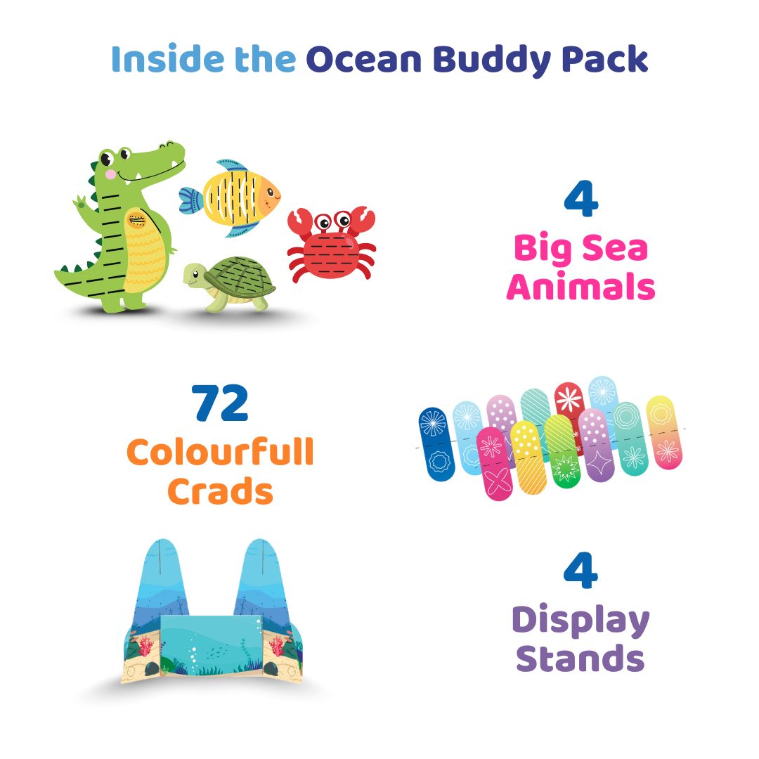 Blob’s Ocean Buddies – DIY Ocean Animal Craft Kit for Kids (Ages 3 to 8 )