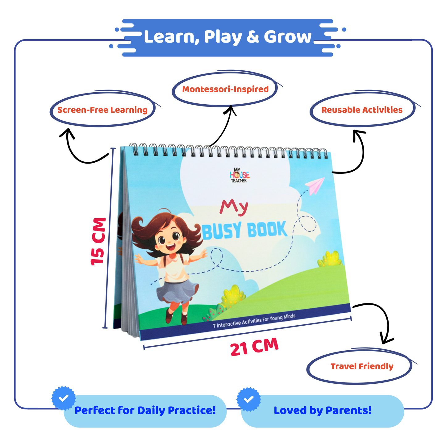 Toddler Busy Book - 9 in 1 activity binder ( Age 2 to 4)