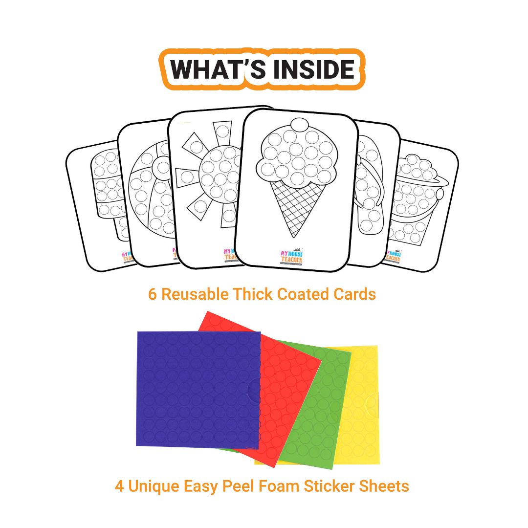 Fun Sticking Activity Box With Foam Stickers (Reusable)