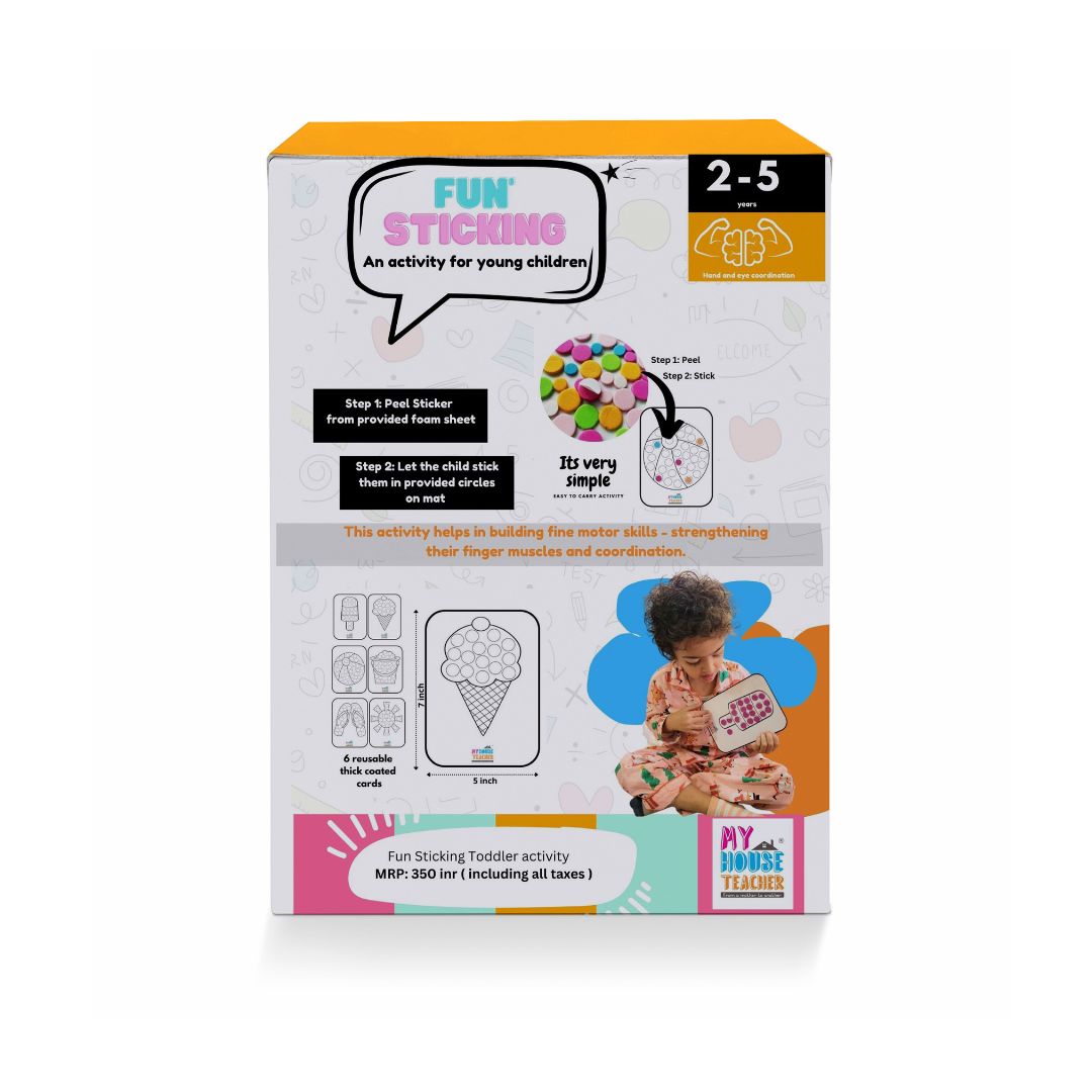 Fun Sticking Activity Box With Foam Stickers (Reusable)