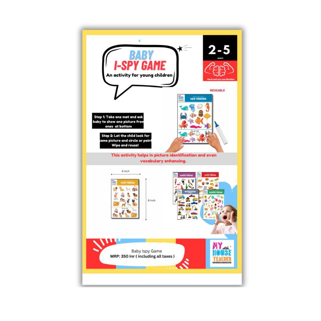 Ispy Busy Bag- Picture Search Reusable Mats Activity for babies and toddlers