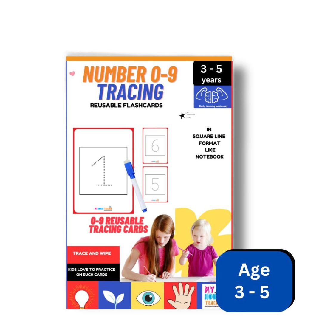 Numbers 0-9 Tracing Reusable Flashcards