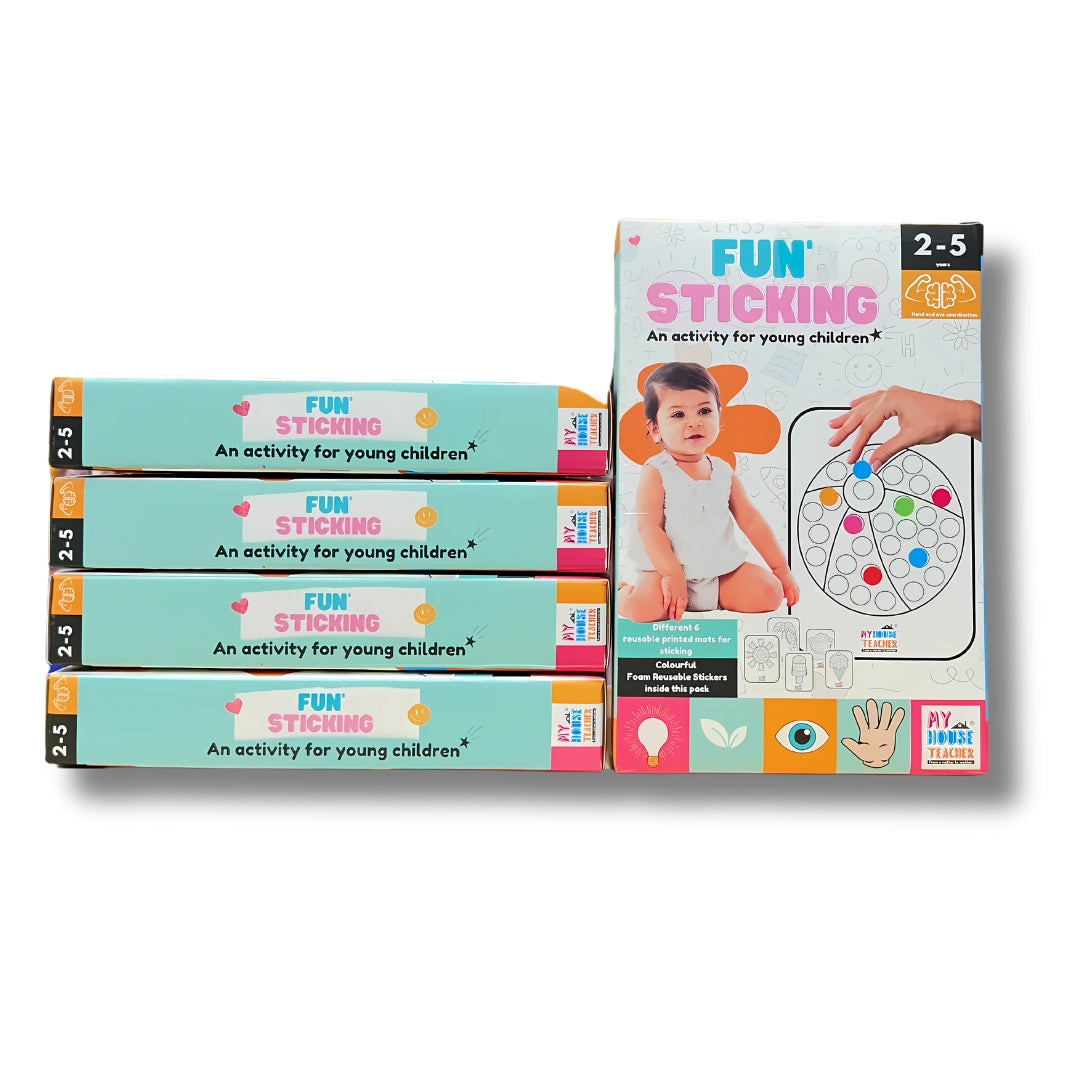 Fun Sticking Activity Box With Foam Stickers (Reusable)- Pack Of 5