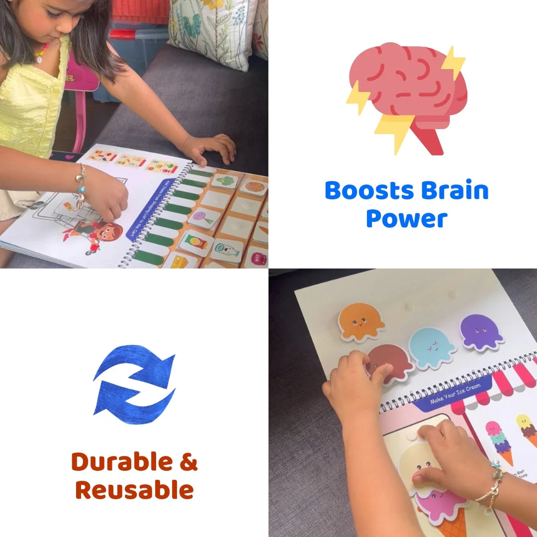 Brainy Busy Binder and Alphabet Picture Search Mats Set Combo Saver Pack