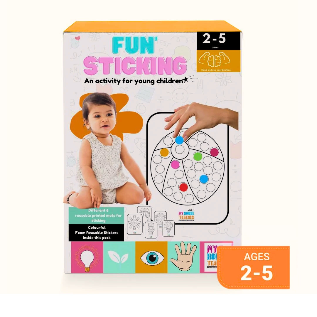 Fun Sticking Activity Box With Foam Stickers (Reusable)
