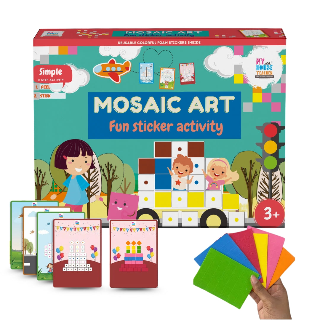 Mosaic Art Sticker Jumbo Activity - Pack of 5