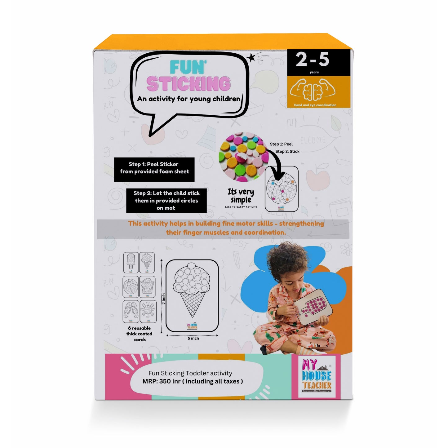 Fun Sticking Activity Box With Foam Stickers (Reusable)- Pack Of 10