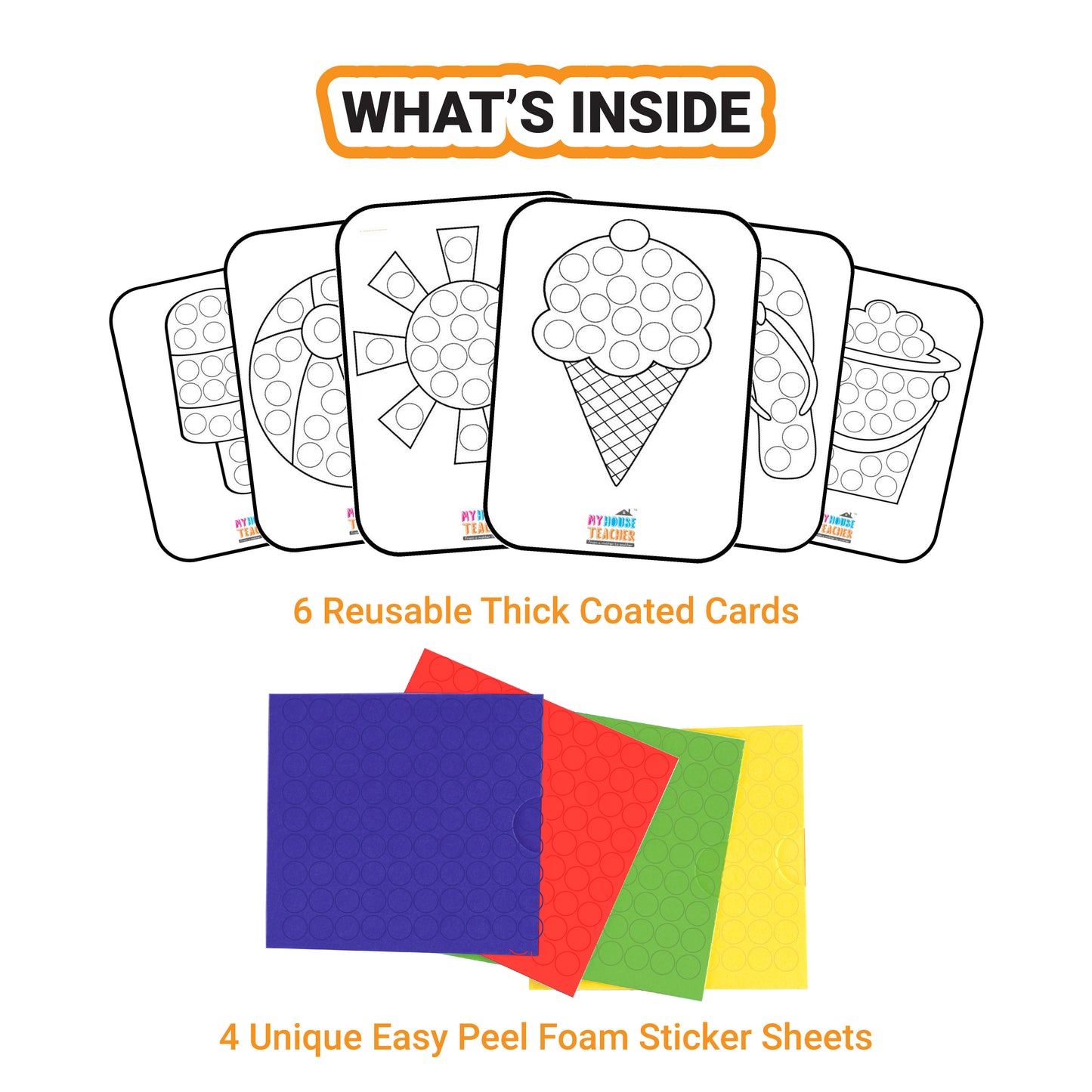 Fun Sticking Activity Box With Foam Stickers (Reusable)- Pack Of 5