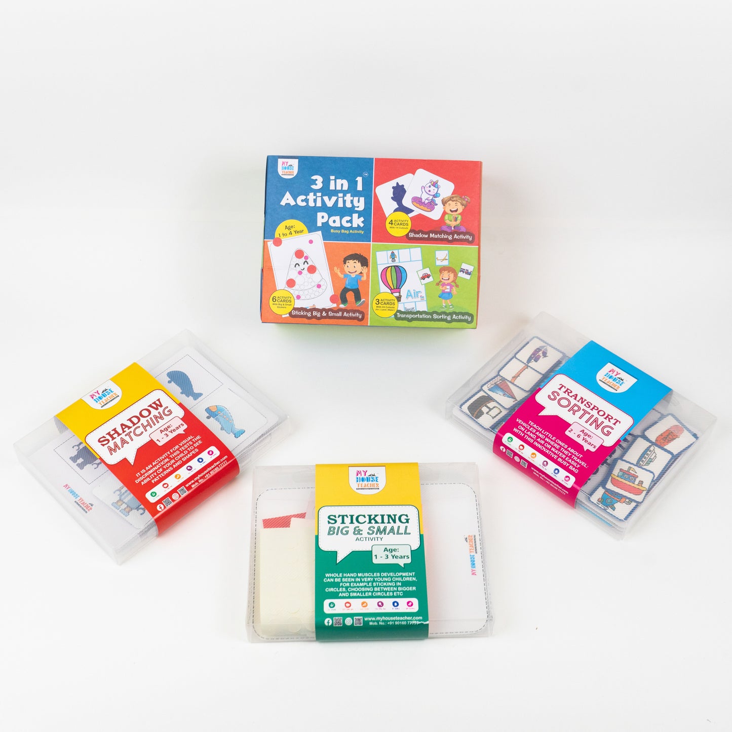 My House Teacher 3 in 1 Activity Bundle Set 2 For Babies And Toddlers, Educational Toys For Kids Learning, Kids Activities Toys