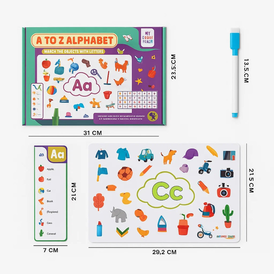 Alphabet A to Z Picture Search Activity with 26 Reusable Mats - Pack of 10