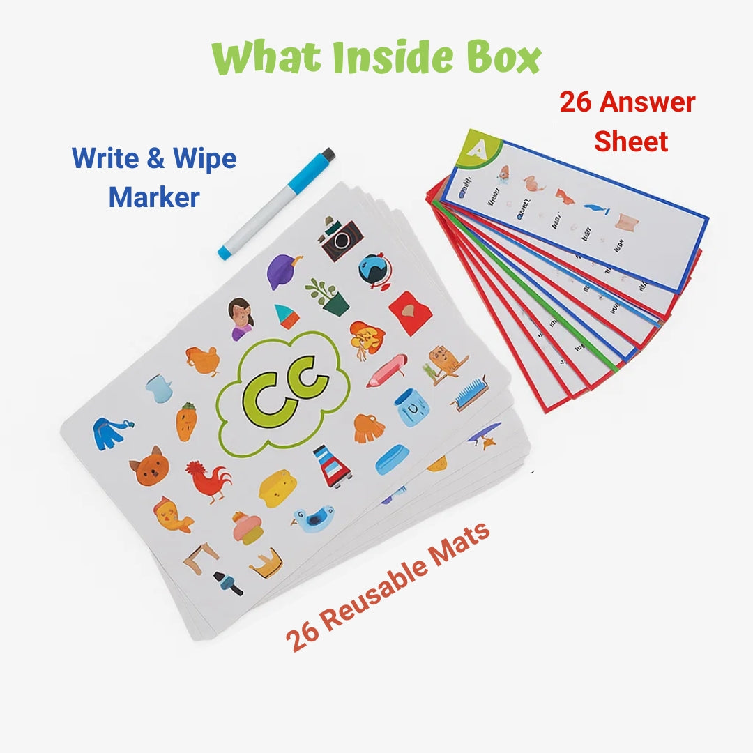 Alphabet A to Z Picture Search Activity with 26 Reusable Mats - Pack of 10
