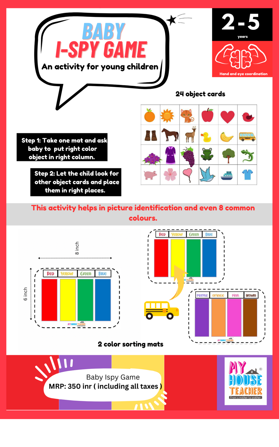 Primary 8 Color Sorting Activity Box