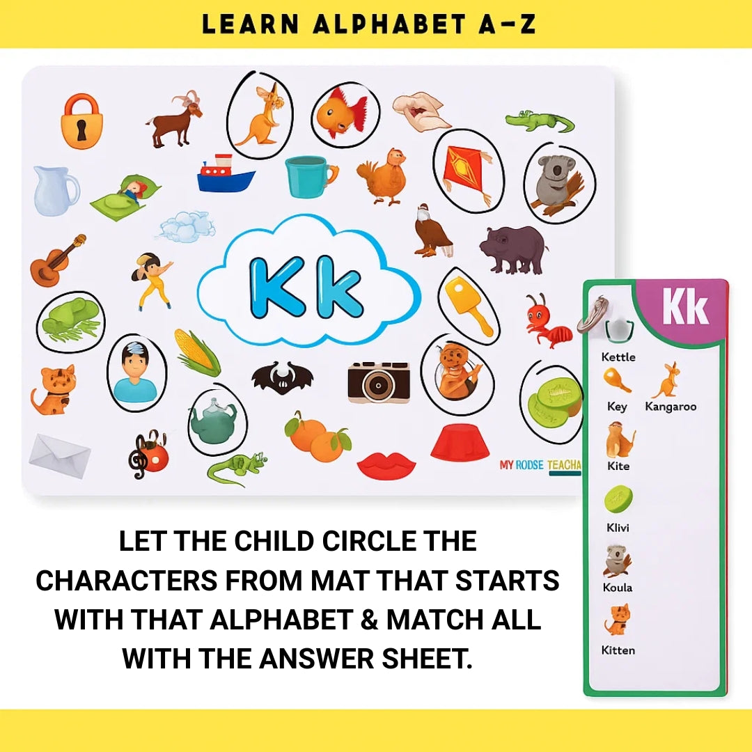 Alphabet A to Z Picture Search Activity with 26 Reusable Mats - Pack of 10