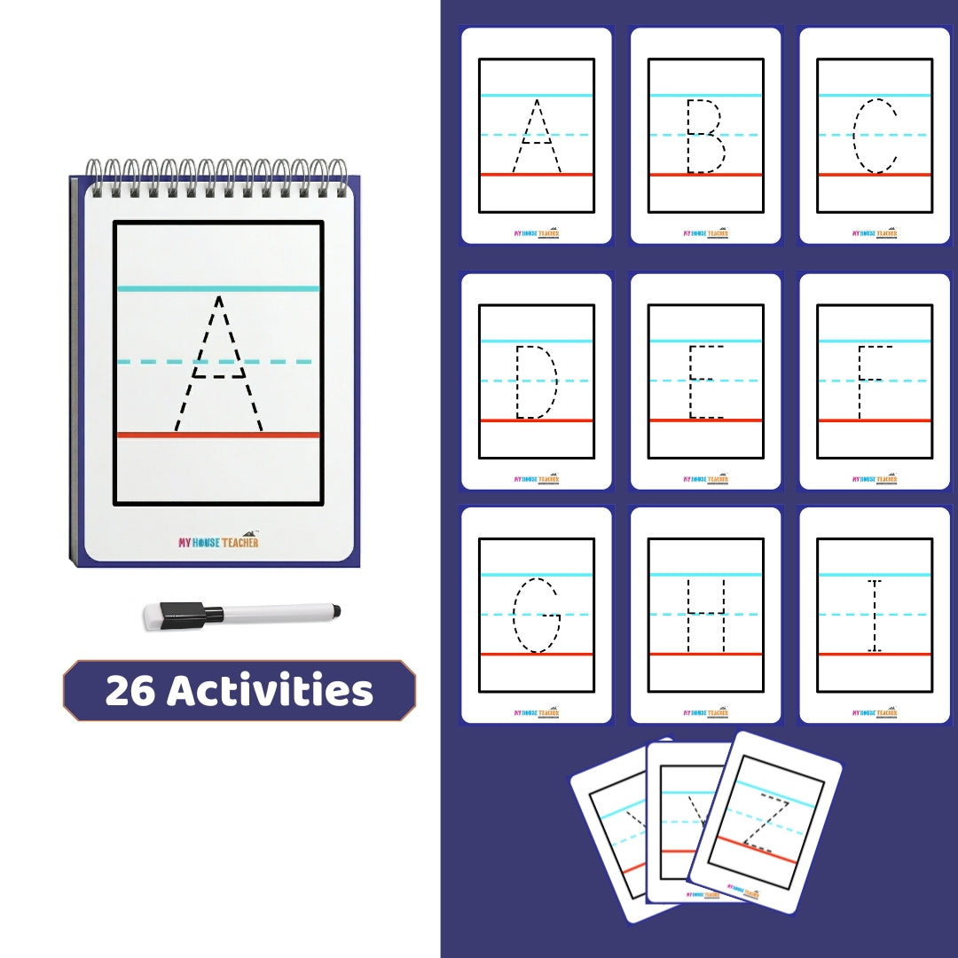 Capital A to Z Alphabet Tracing Reusable Flashcards