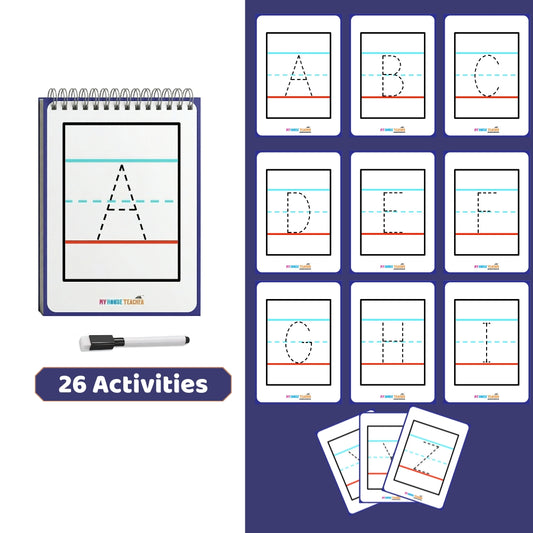 Capital A to Z Alphabet Tracing Reusable Flashcards