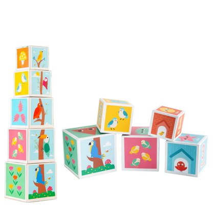 Nature Birds Theme – 5 Layer Stacking Cube (Age 1+)