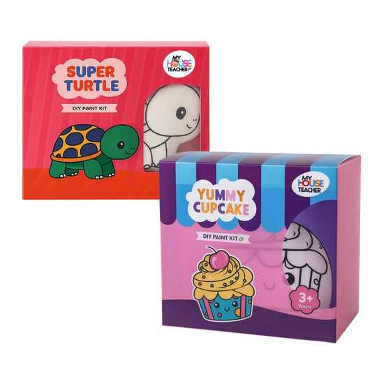 DIY Soft Toy Painting Kit - Cupcake & Turtle