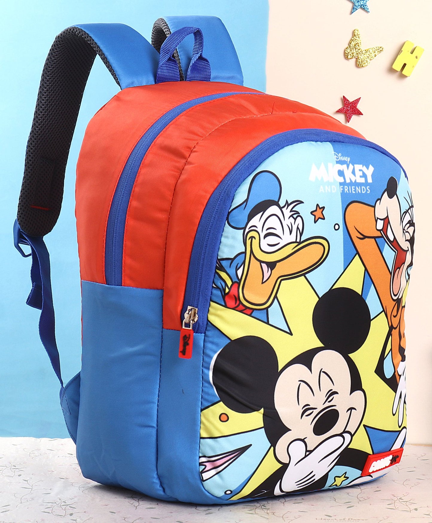 Disney Minnie Mouse Theme School Bag Blue& Red - Height 14 Inch