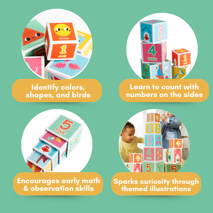 Nature Birds Theme – 5 Layer Stacking Cube (Age 1+)