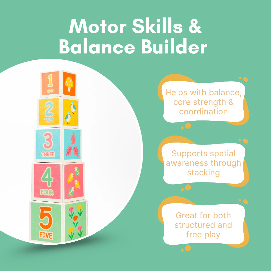 Nature Birds Theme – 5 Layer Stacking Cube (Age 1+)