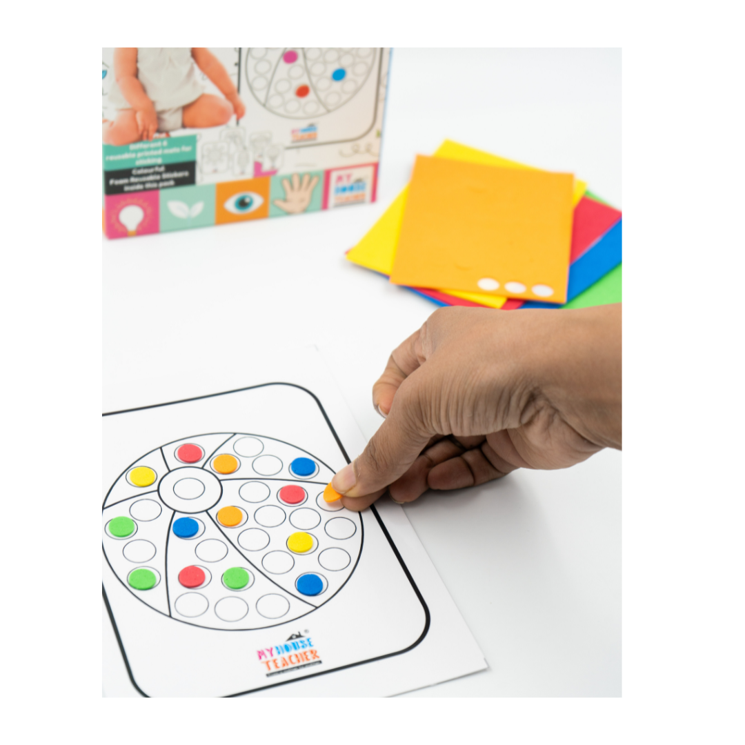 Fun Sticking Activity Box With Foam Stickers (Reusable)