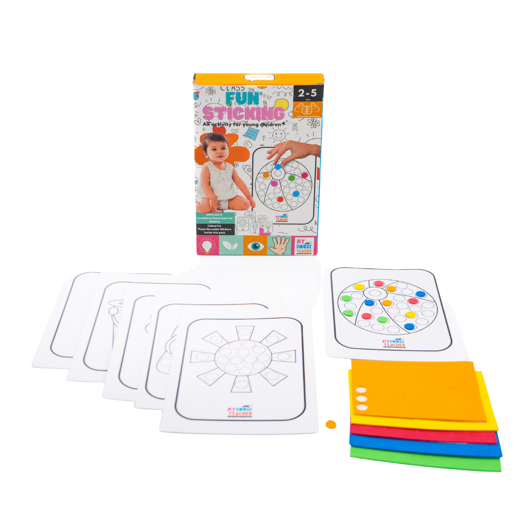 Fun Sticking Activity Box With Foam Stickers (Reusable)