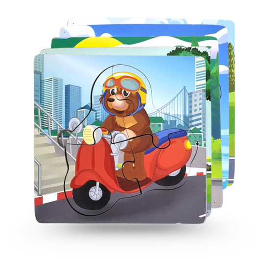 Wooden Jigsaw Puzzle Board for Kids (Set of 5)