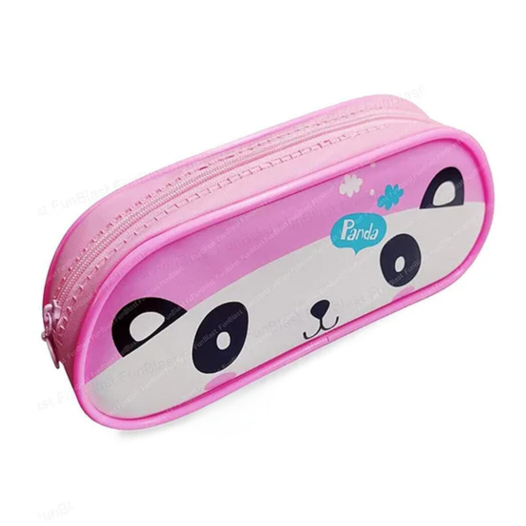 Premium Animal Print Pencil Pouch -Pink Panda