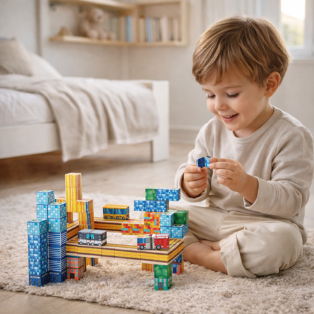 96-Piece Magnetic Building Cubes Set