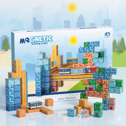 96-Piece Magnetic Building Cubes Set