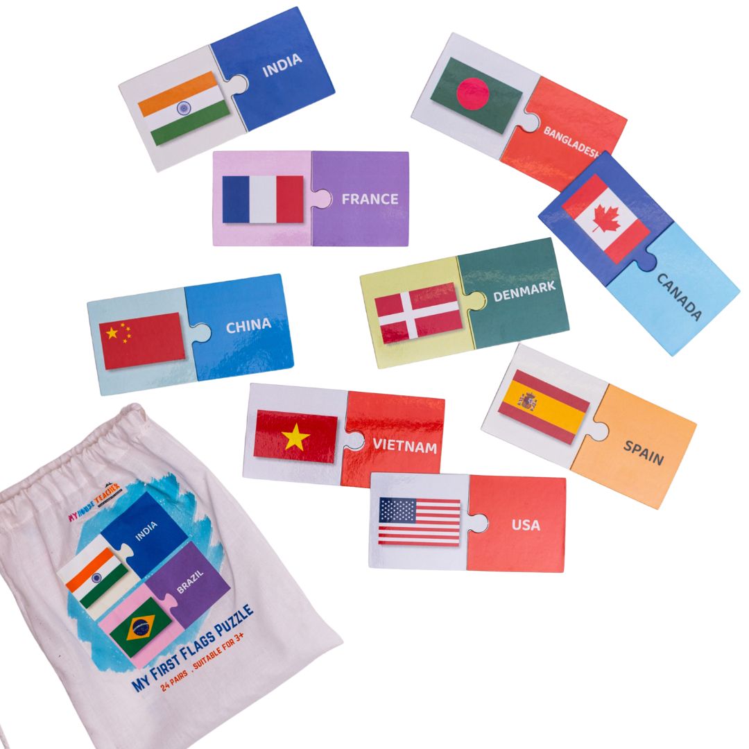 Flags Puzzle - 24 pairs self correcting jigsaw puzzle
