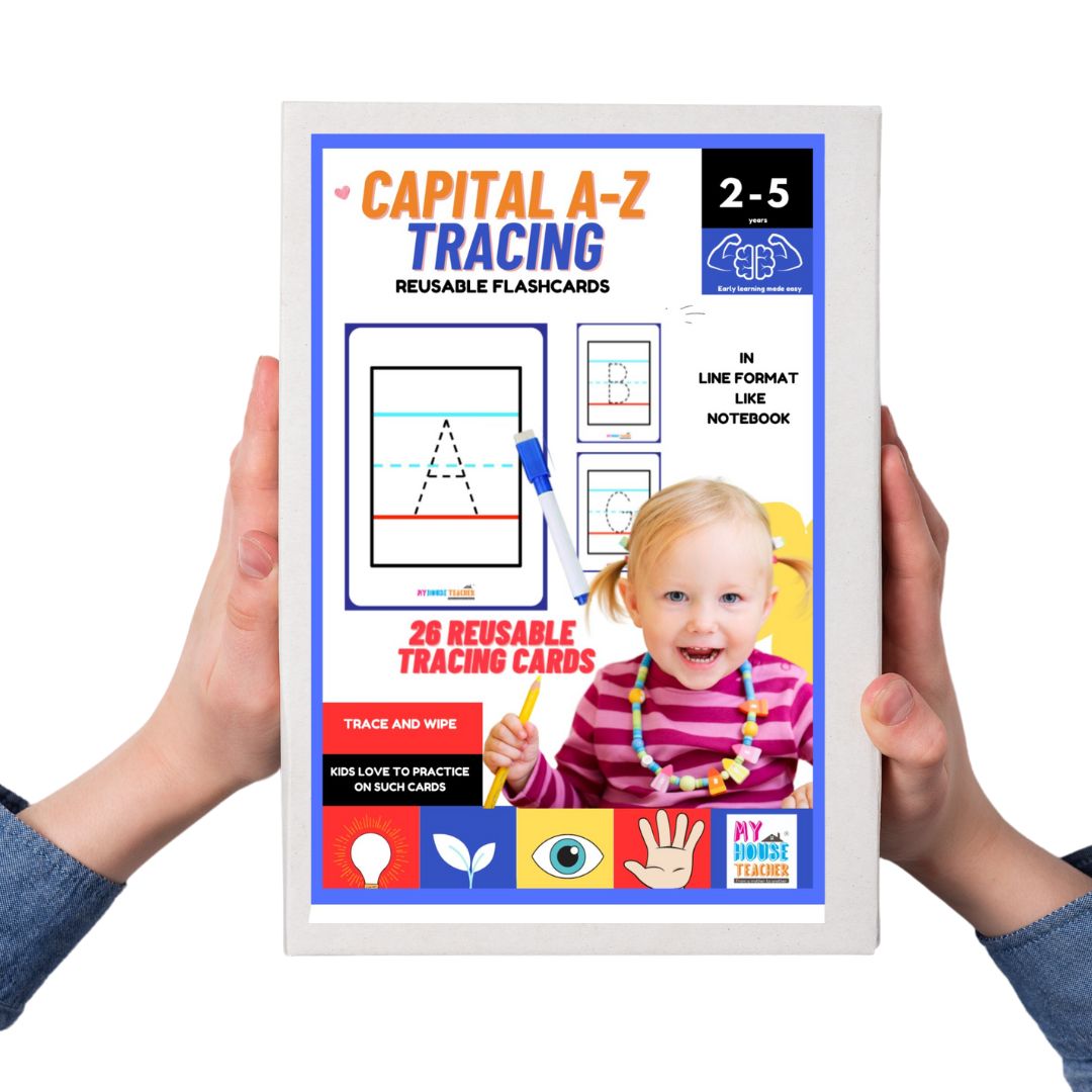 Capital A to Z Alphabet Tracing Reusable Flashcards