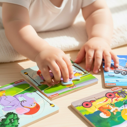 Wooden Jigsaw Puzzle Board for Kids (Set of 5)