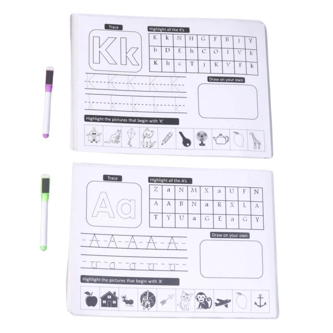 Alphabet Writing Practice And Highlighting A to Z Reusable Mats