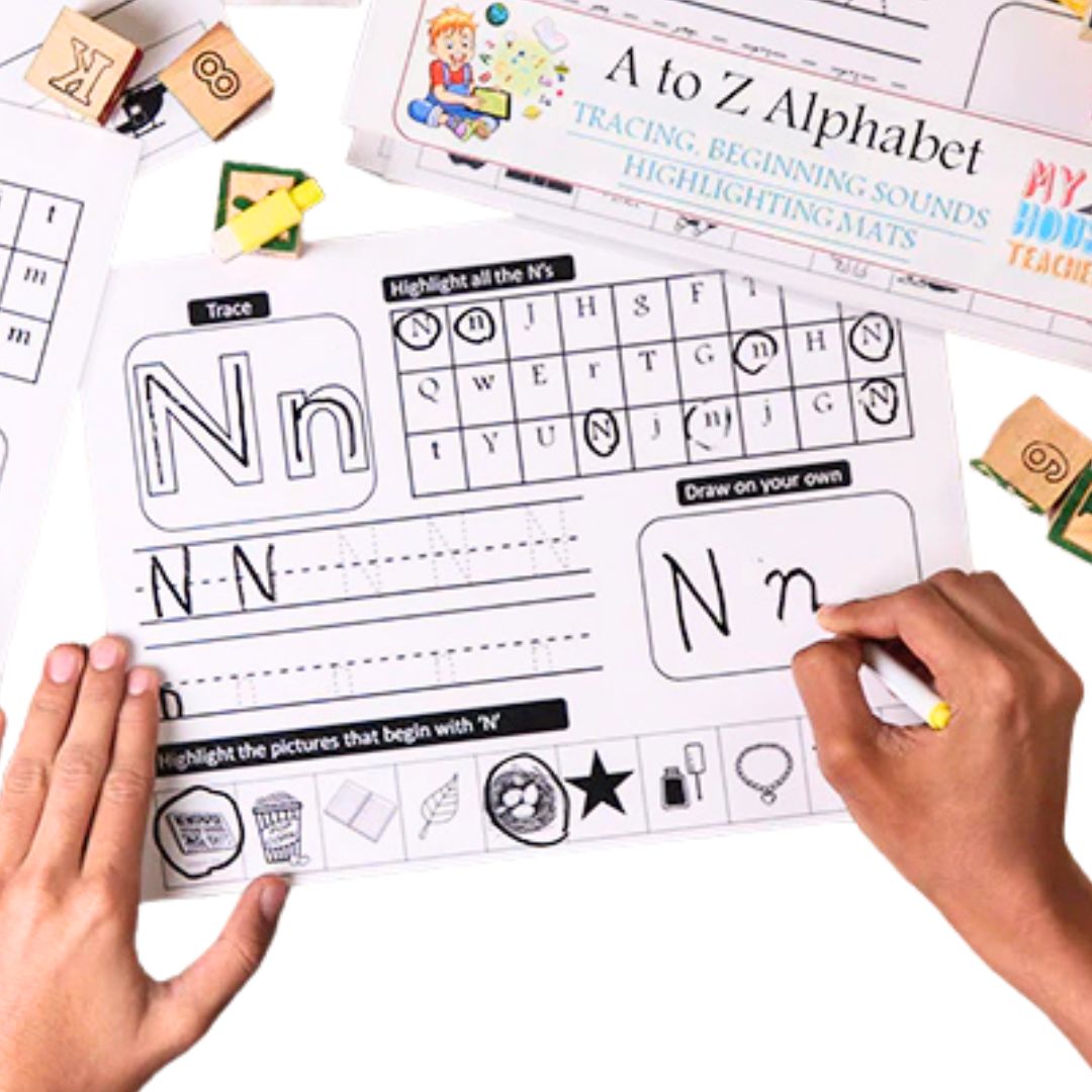 Alphabet Writing Practice And Highlighting A to Z Reusable Mats