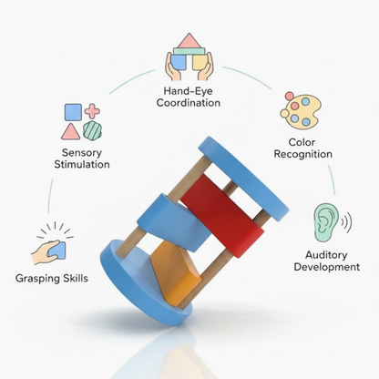 Wooden Clacker Rattle Toy for Babies