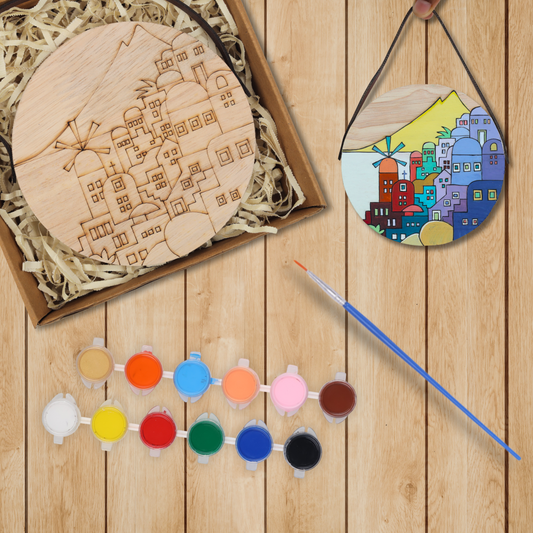 Windmill City Wall Art Painting- Premium Kit