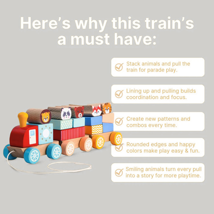 Wooden Animal Parade Train