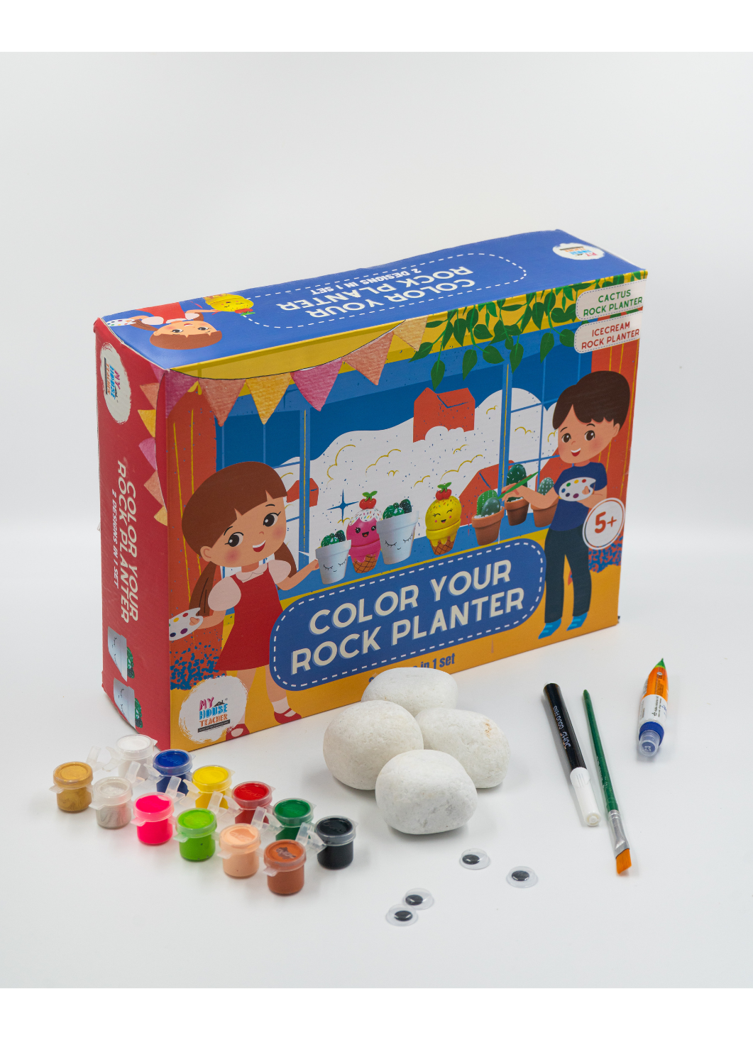 Color Your Own Rock Planter Activity