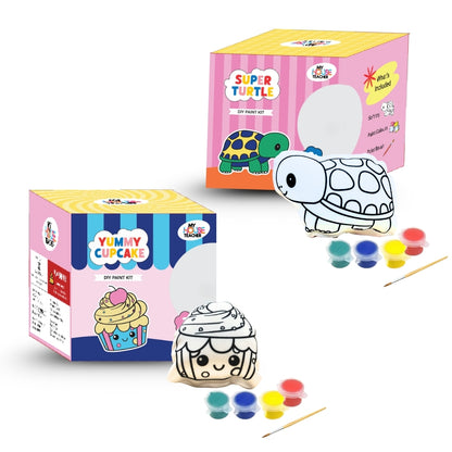 DIY Soft Toy Painting Kit - Cupcake & Turtle